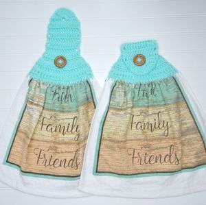 Crocheted Handle Towel SET